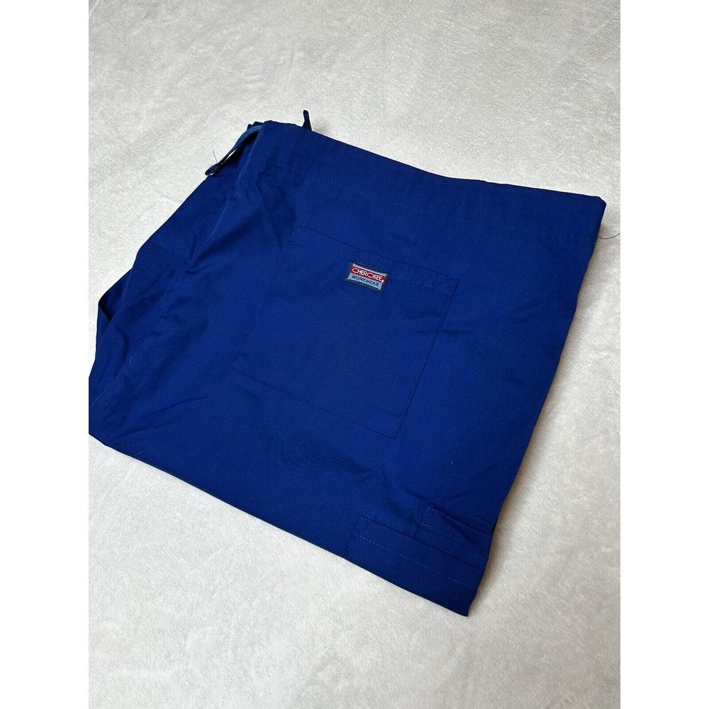 Cherokee‎ Unisex Drawstring Cargo Scrub Pants Royal Blue Style 4100